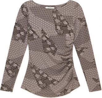 Maliparmi Moza&iuml;ek Kimono T-shirt - Dames - Longsleeves - Grijs - S - Tops