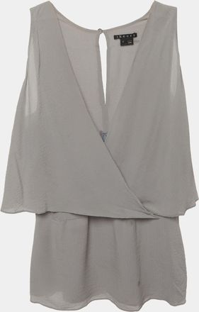 Theory Grey Chiffon Sleeveless Alizay Maden Top
