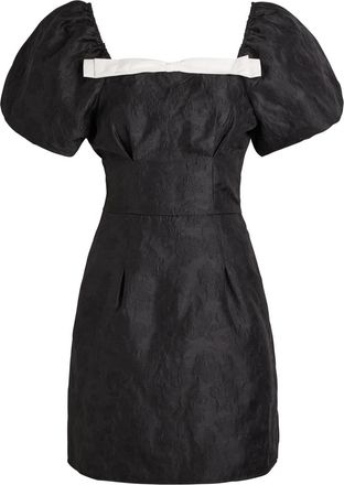 Sister Jane Cocktail Floral-jacquard Woven Mini Dress - Black And White - 16 (UK16 / XL)