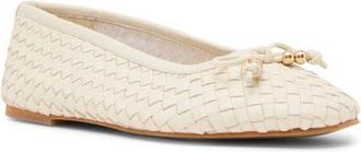 Steve Madden Divy Woven Ballet Flat in Bone Leather at Nordstrom, Size 7.5