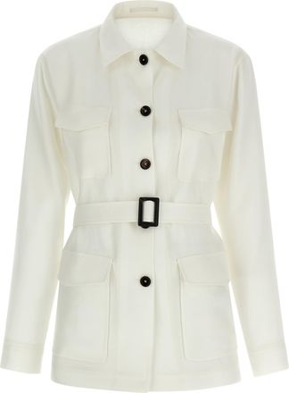 Tagliatore Linen Shell Womens Jacket