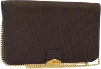 Dior Pre-owned Trotter Canvas Schoudertas - Dames - Vintage Clutch - Bruin - ONE Size - Leer - Vintage