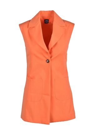 Lvl Level Vibes Level Orange Textured Cotton-Blend Vest