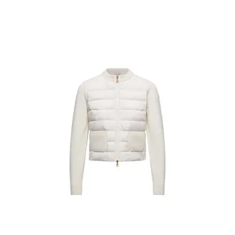 Moncler Moncler Wool Padded Zip-up Cardigan, Women, White, Size: Xl