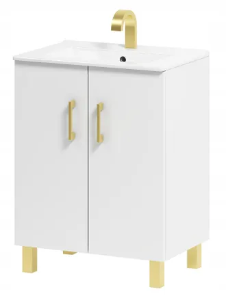 OEM Mueble De Ba&ntilde;o Viki 60 Con Lavabo, Blanco (dorado)