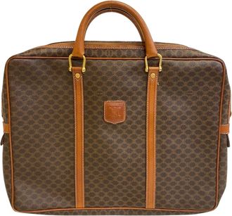 Celine Macadam Brown Pvc Briefcase (Pre-Owned)