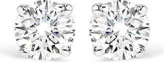 House of Brilliance Silver Silver 1/4 Ct Round Lab Grown Diamond Solitaire Stud Earrings in White at Nordstrom