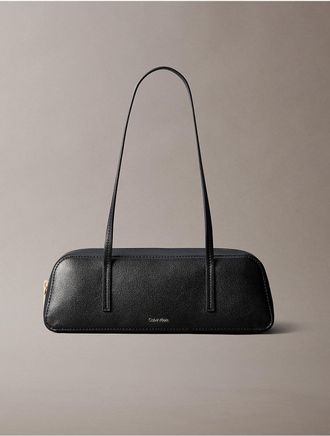 Calvin Klein Womens Foil Logo Slim Shoulder Bag - Black