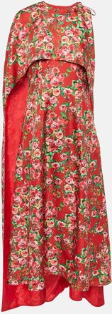 Markarian Caped silk midi dress