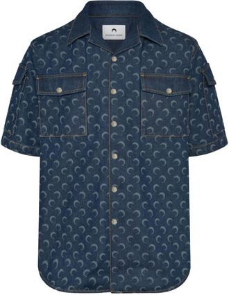 Marine Serre Mens Moon Denim Shirt