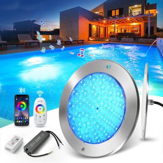 OEM Luz Led Para Piscina Enterrada, 6 W, Rgb Multicolor, Ip68, Resistente Al Agua, 110 X 7,5 Mm