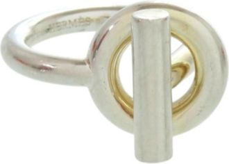 Herm&egrave;s Gold Silver Silver 925 Band Ring (Pre-Owned)