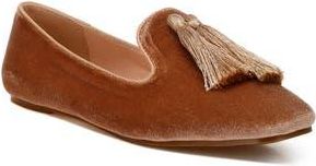 Rag & Co. Tromso Tassel Detail Velvet Loafer in Dark Beige at Nordstrom Rack, Size 6