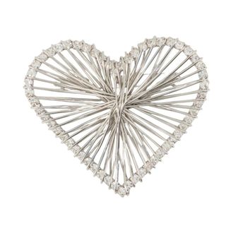 Isabel Marant Isabel Marant, Brooches, female, Gray, Size: ONE SIZE Silver Metal Brooch - Brass Accent