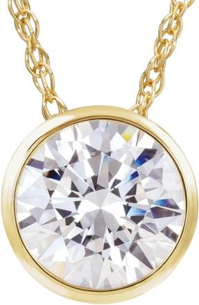 Pompeii3 1 Ct Solitaire Lab Grown Diamond Pendant Necklace in 14k White or Yellow Gold