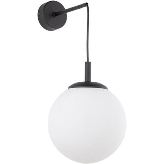 Luminosa Light Designs TK Esme Apliques de pared con forma de globo, color negro y cristal opalino, 1 bombilla E27