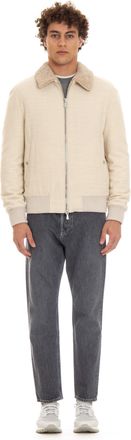 Eleventy Wool Bomber with Curly Merino Lining