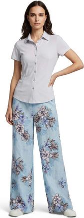 Lords of Harlech Womens Lillian Wide Leg Linen Pant in Exotic Floral Teal at Nordstrom, Size Xx-Large