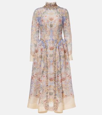 Zimmermann Rebellion linen and silk midi dress