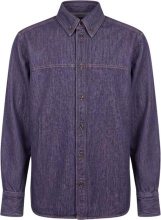 Trussardi Denim Shirt - Heren - Overhemden - Paars - Maat: M Denim