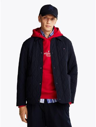 Tommy Hilfiger Mens Diamond Quilted Chore Jacket - Navy - XXL