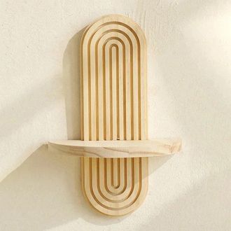 OEM Estantes Estilo Boho Hechos A Mano En Madera Maciza Con Forma De Arco&iacute;ris Para Guardar Joyas, Sala De Estar, Cuarto Infantil Y Ba&ntilde;o