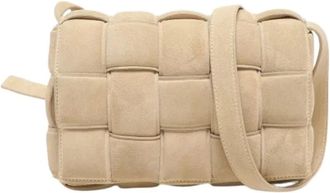 Bottega Veneta Pre-owned Cross Body Bags, female, Beige, Size: ONE SIZE Pre-owned Padded Cassette Crossbody Bag