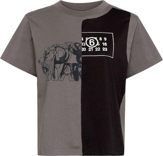 Maison Margiela panelled cotton T-shirt - women - Cotton - M - Grey
