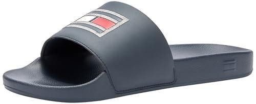 Tommy Hilfiger Claquettes Homme Pool Slide Sandales de Bain, Bleu