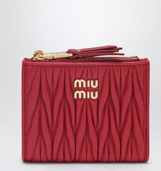 Miu Miu Small red quilted nappa wallet