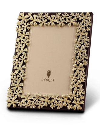 L'OBJET 24k Gold-Plated Swarovski Crystal Garland Picture Frame, 8 x 10