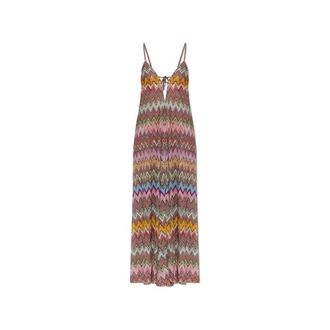 Missoni Maxi Dresses, female, Multicolor, Size: S V-neck Maxi Dress