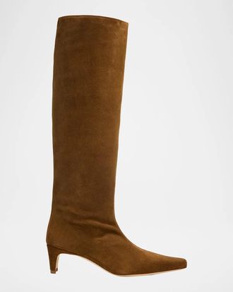 Staud 50mm Wally Suede Knee-High Boots