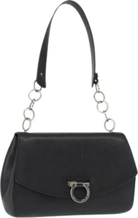 Ferragamo Pre-owned Shoulder Bags, female, Black, Size: ONE SIZE Pre-owned Gancini shoulder bag