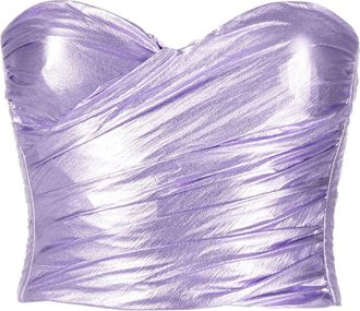 Forte_Forte taffeta strapless crop top - women - Polyamide - I - Purple