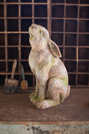 Kalalou Faux Concrete Rabbit - Head Up