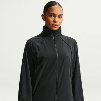 Nike Womens SKIMS Stretch Nylon Oversized Jacket in Black | IU2223-054