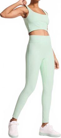 Bandier Center Stage Rib Leggings In Dusty Aqua