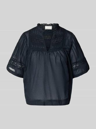 Neo Noir Neo Noir Blusenshirt mit V-Ausschnitt Modell Siama in Marine, Gr&ouml;&szlig;e 34