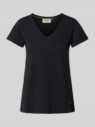 Mos Mosh T-Shirt mit V-Ausschnitt in BLACK, Gr&ouml;&szlig;e M