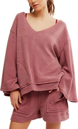 Free People Day Off Fleece Pullover in Wild Ginger at Nordstrom, Size X-Large