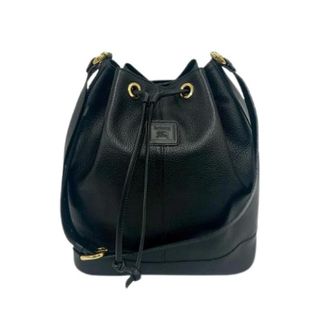 Burberry Pre-owned Bucket Bags, female, Black, Size: ONE SIZE Pre-owned Leather Shoulder Tote Bag