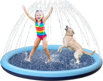 OEM Piscina Para Perros Con Aspersores, &Oslash; 100 Cm, Ducha Antideslizante Para Perros, Fuente, Piscina, Fuente, Jard&iacute;n, Playa, Patio Trasero, Azul