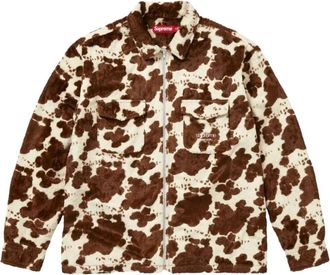 SUPREME SS26 Faux Fur Zip Up Shirt Cow SUP-SS26-360-COW