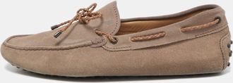 Tod's Tods Light Brown Suede Bow Slip On Loafers