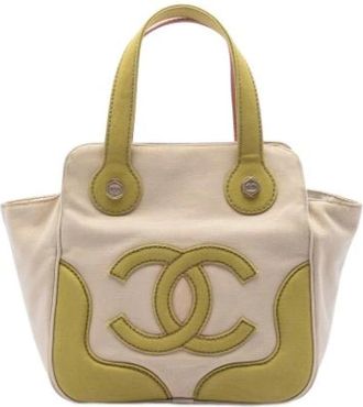 Chanel Pre-owned Vintage Canvas Handbag - Dames - Vintage Handtas - Beige - ONE Size - Vintage