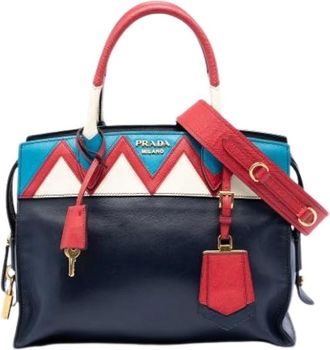 Prada Pre-owned Handbags, female, Blue, Size: ONE SIZE Pre-owned Esplanade Satchel