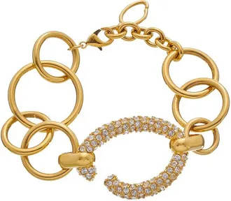 Oscar De La Renta Pave O Chain Bracelet