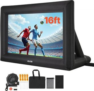 OEM Pantalla De Cine Inflable 319 X 182 Cm Tela 600d Lavable Con Bolsa De Almacenamiento Port&aacute;til F&aacute;cil De Instalar Pantalla De Proyecci&oacute;n Para Exteriores