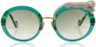 Anna-Karin Karlsson ROSE ET LA ROUE CRYSTAL Emerald Womens Sunglasses Green Size Standard